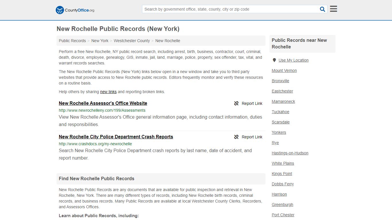Public Records - New Rochelle, NY (Business, Criminal, GIS ...